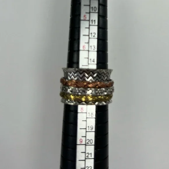 SPINNER! Vintage 925 White Topaz Spinner Ring size 6.5 - Picture 2 of 3